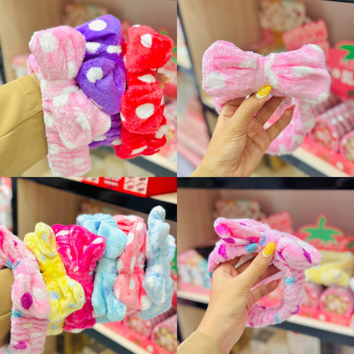 هدبند حوله ای خال خالی