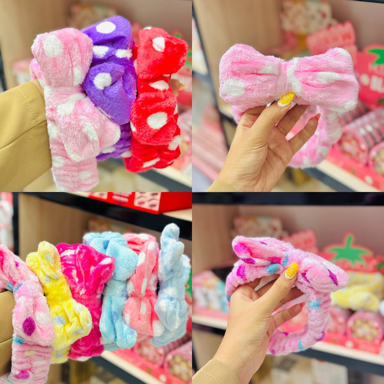 هدبند حوله ای خال خالی